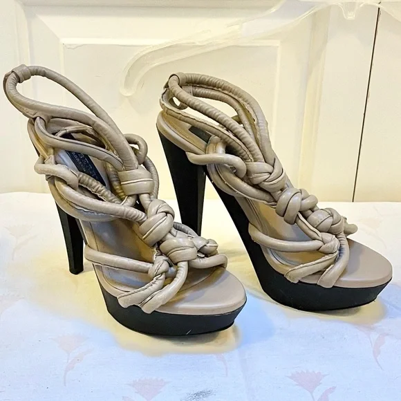 Authentic Burberry Prorsum knotted leather platform sandals - Picture 7 of 14